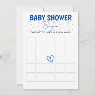 Baby Shower Bingo Game Blue Einladung