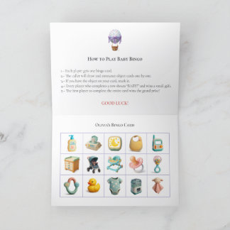 Baby Shower Bingo Game Board10. Fun Party Feiertagskarte