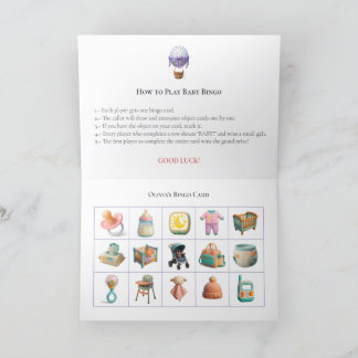 Baby Shower Bingo Game Board11. Fun Party Feiertagskarte
