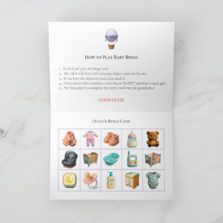 Baby Shower Bingo Game Board13. Fun Party Feiertagskarte
