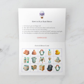 Baby Shower Bingo Game Board15. Fun Party Feiertagskarte