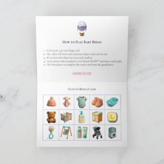 Baby Shower Bingo Game Board3. Fun Party Feiertagskarte