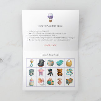 Baby Shower Bingo Game Board5. Fun Party Feiertagskarte