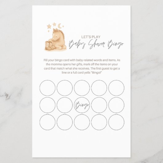 Baby Shower Bingo Game Flyer (Vorne)
