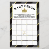 Baby Shower Bingo Game, Prince, Black and Gold Flyer (Vorne)