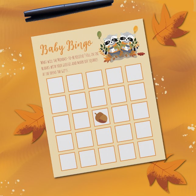 Baby Shower Bingo Game | Twin Raccoons (Von Creator hochgeladen)