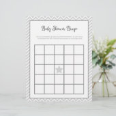 Baby Shower Bingo Gray Zickzack (Stehend Vorderseite)