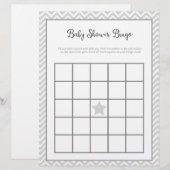 Baby Shower Bingo Gray Zickzack (Vorne/Hinten)