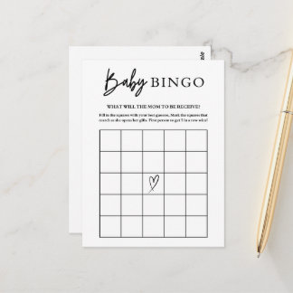 Baby-Shower-Bingo-Kartenspiel Postkarte