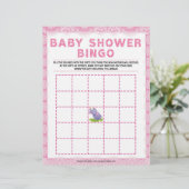 Baby Shower Bingo [Luxury Lace [Pink] Briefbogen (Stehend Vorderseite)