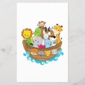 Baby Shower Bingo Noah's Ark Game Card Flyer (Hinten)