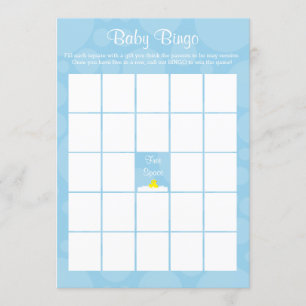 Baby Shower Bingo - Rubber Ducky Theme - Blau Einladung