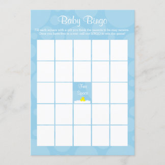Baby Shower Bingo - Rubber Ducky Theme - Blau Einladung