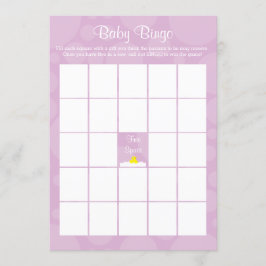 Baby Shower Bingo - Rubber Ducky Theme - Lilac Einladung