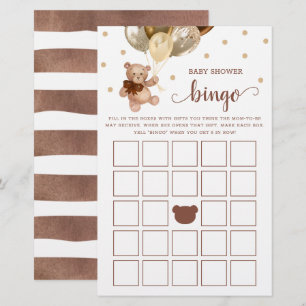 Baby-Shower-Bingo-Spiel Geschenke Bingo Teddybär