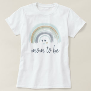 Baby Shower Blau Boho Regenbogen Mutter werdende T-Shirt
