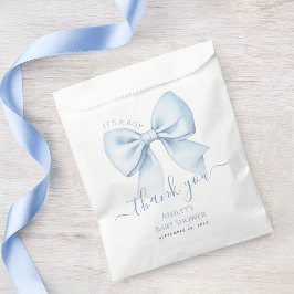 Baby Shower Blue Bow It's a Boy Thank You Geschenktütchen
