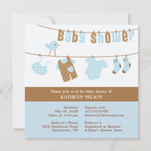 Baby Shower Blue Boy Einladung