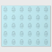 Baby Shower Blue Elegante Calligraphy Geschenkpapier (Flach)