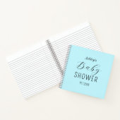 Baby Shower Blue Elegantes Gästebuch Notizblock (Innenseite)
