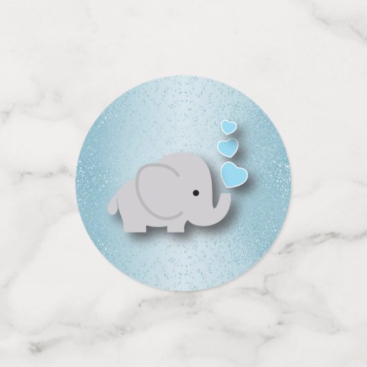 Baby Shower Blue Glitzer - Personalize Konfetti (Klein Vorderseite)