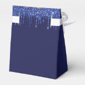 Baby Shower Blue Gold Ballons Vielen Dank Geschenkschachtel (Rückseite)