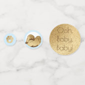 Baby Shower Blue Gold Elephant Konfetti (Vorderseiten)