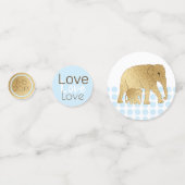Baby Shower Blue Gold Elephant Konfetti (Rückseiten)