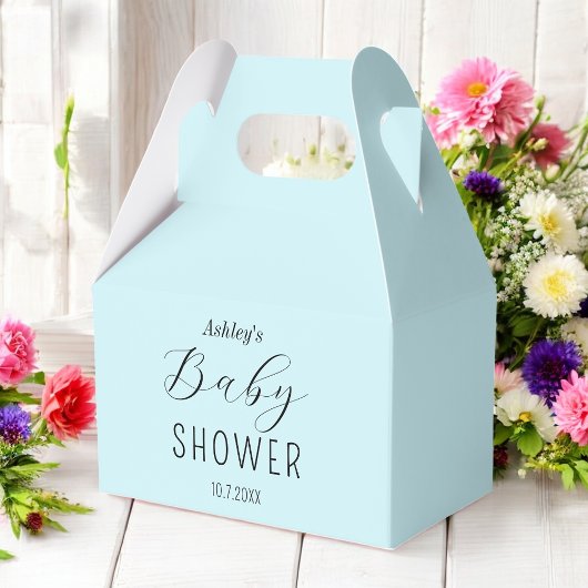 Baby Shower Blue Minimalistisch Boy Geschenkschachtel