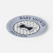 Baby Shower Blue Mustache und Bowtie Cake Teller (Schrägansicht)