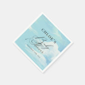 Baby Shower Blue Sky Clouds Serviette (Ecke)