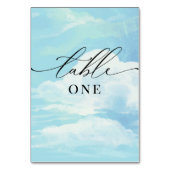 Baby Shower Blue Sky Clouds Table Card Tischnummer (Vorderseite)