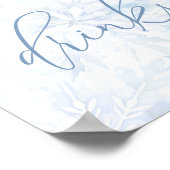 Baby Shower Blue Snowflake Drinks Poster (Ecke)