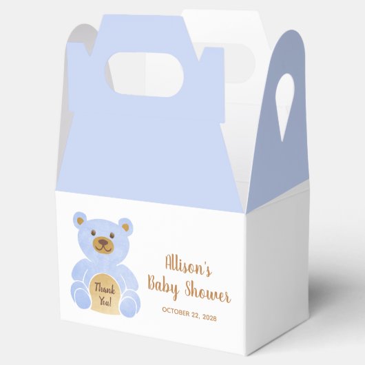 Baby Shower Blue Teddy Bear Vielen Dank Geschenkschachtel (Geöffnet)
