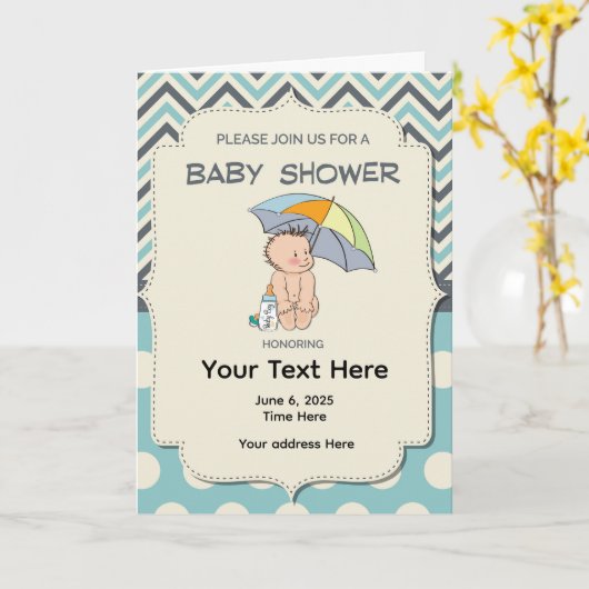 Baby Shower Blue Yellow Invitation Karte (Gelbe Blume)