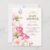 Baby-Shower-Blumen blühen Einladung (Vorderseite)