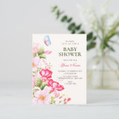 Baby-Shower-Blumen blühen Einladung (Stehend Vorderseite)