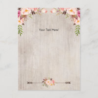 Baby-Shower-Blumen-Boho-Dankeschön-Postkarte