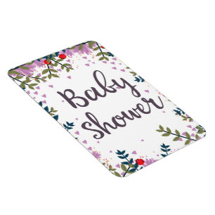 Baby-Shower-Blumen-Einladung Magnet