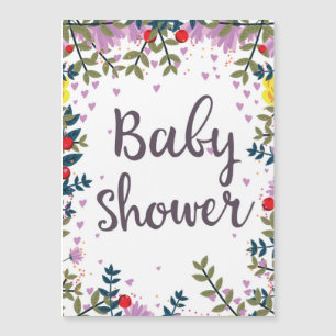 Baby-Shower-Blumen-Einladung Magnetkarte