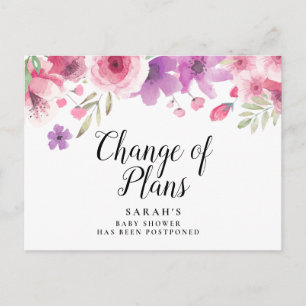 Baby-Shower-Blumen-Watercolor-Verschoben Postkarte