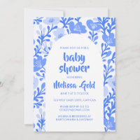 BABY SHOWER Blumenarch Blaue Blume Muster CUSTOM