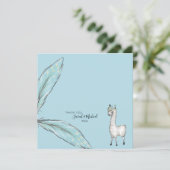 Baby Shower Boho Llama Confetti Square Dankeskarte (Stehend Vorderseite)