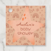 Baby Shower Boho Peachy Weather Geschenkanhänger (Vorderseite)