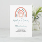 Baby Shower Boho Rainbow Einladung (Stehend Vorderseite)