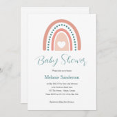 Baby Shower Boho Rainbow Einladung (Vorne/Hinten)