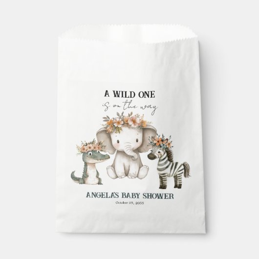 Baby Shower Boho Safari Geschenktütchen (Vorderseite)
