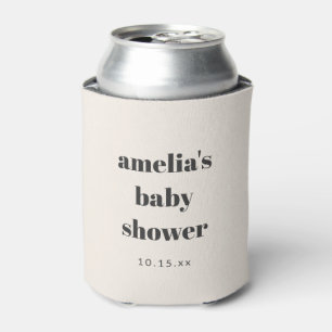 Baby Shower Bold Retro Elfenbein Personalisierter Dosenkühler