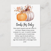 Baby shower book fall pumpkin rustic brown floral begleitkarte (Vorderseite)