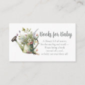 Baby Shower Book Request - Floral Watering Can Begleitkarte (Vorderseite)